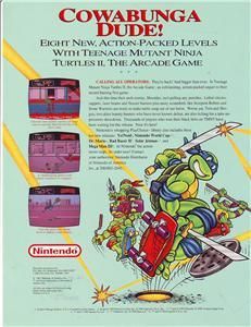 91 NINTENDO TEENAGE MUTANT NINJA TURTLES 2 VIDEO FLYER  