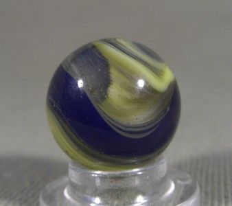   AKRO AGATE POPEYE CORKSCREW MARBLE w/ RARE COBALT BLUE COLOR & PATTERN