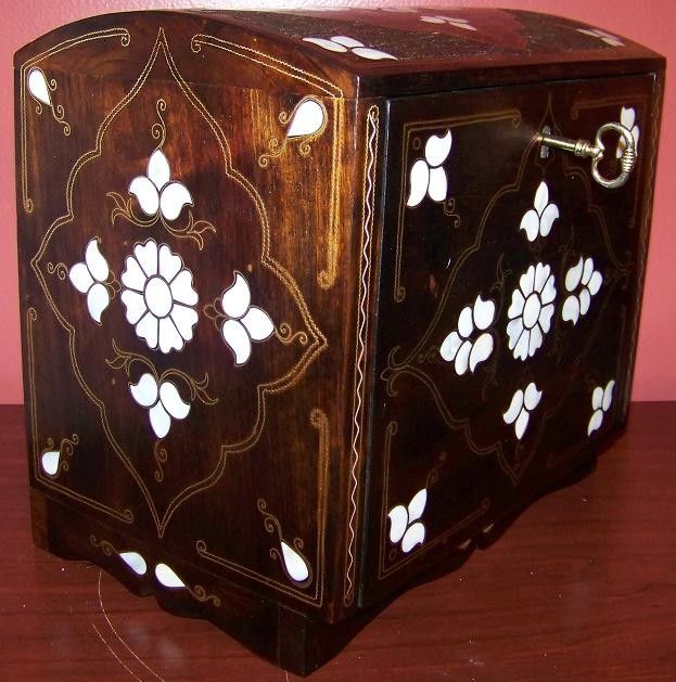 15 Handmade Turkish Mother Of Pearl Decorated Wood Jewelry Box  