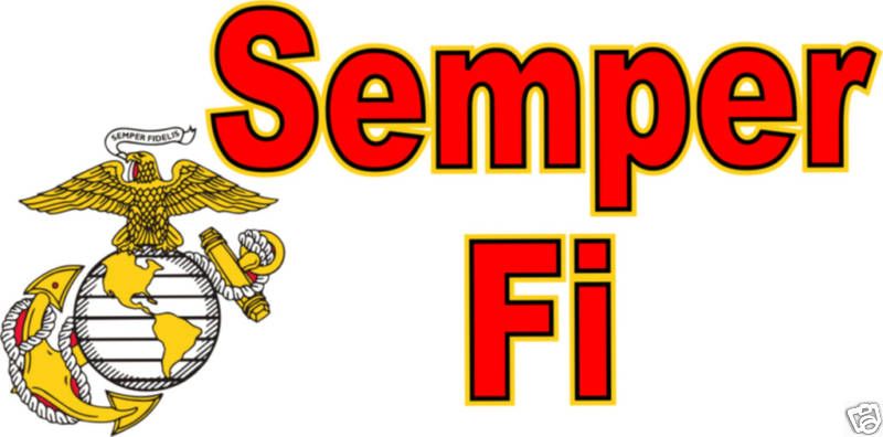 USMC Marine Corp SEMPER FI Window Automotive Decal  