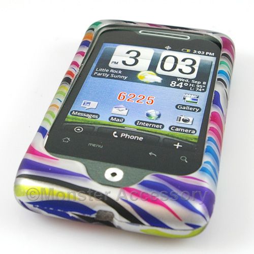 The HTC Wildfire Bee Rainbow Zebra Rubberized Hard Case accessory 