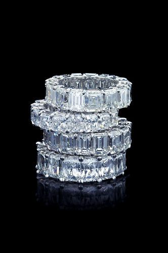 Eternity Band 17 Diamonds G H color, VS+ Emerald cut  