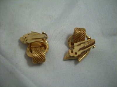 Judy Lee Signed Gold Tone Leaf Clip On Earring Set LOOK  