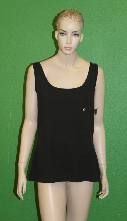 EDDIE BAUER Rib Knit Tank Top 9059 Black Sz XL $17 NEW  