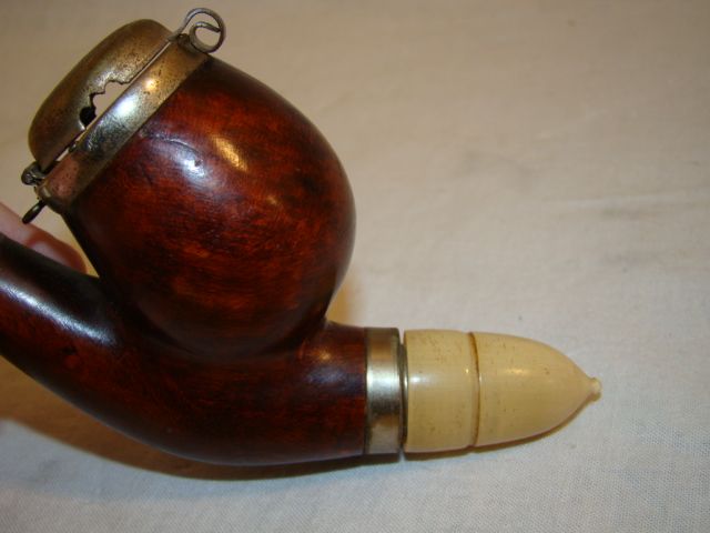   EUROPEAN Briar Wood & Horn BRUYERE GARANTIE Old Lidded ESTATE PIPE