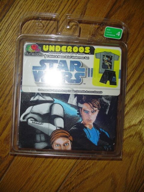 NWT STAR WARS UNDEROOS T SHIRT BOXER BRIEF SET SZ 4  