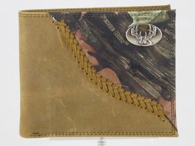 DEER Fence Row Camo LEATHER WALLET Bifold Billfold NEW  