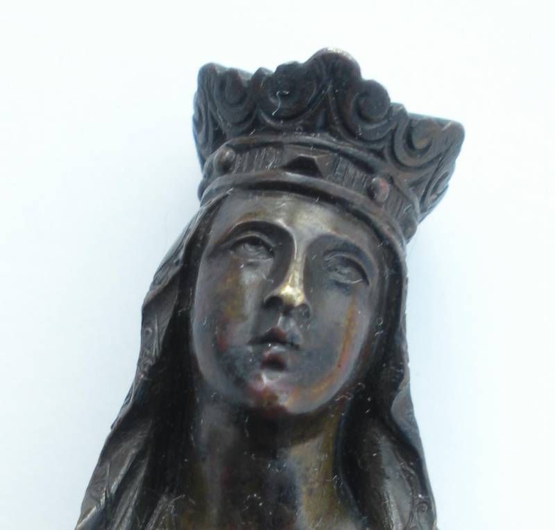 BEAUTIFUL 19TH CENTURY BRONZE MADONNA VIRGIN MARY  