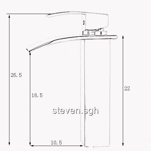 Modern Design Chrome Waterfall Bathroom Faucet 8062  