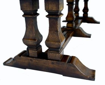 MASSIVE ENGLISH OAK REFECTORY TABLE SEATS 10 12  