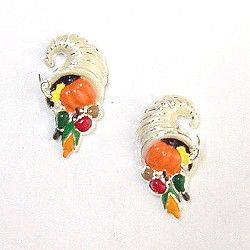 Horn of Plenty earrings jewelry cornucopia Thanksgivin  