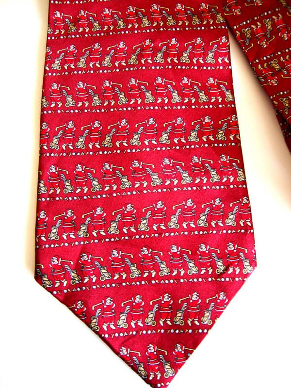 GOLF XMAS VINTAGE. SILK NECKTIE  