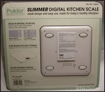 Polder Slimmer Digital Kitchen Scale   11lb / 5kg Capacity 