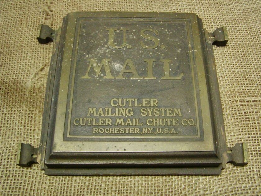 Vintage Brass Mail Slot  Antique Mailbox Box Old RARE  