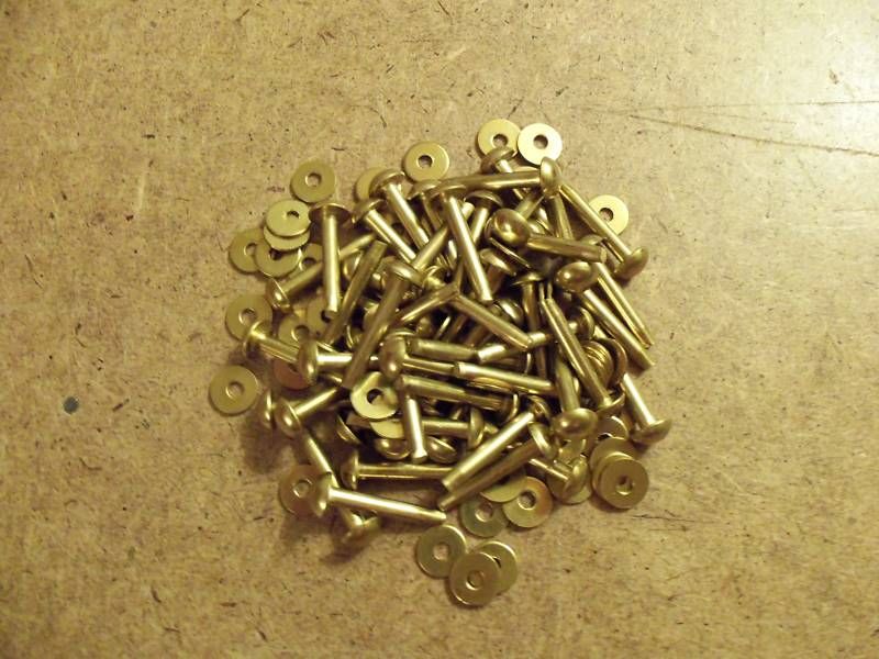 Solid Brass Round Head Rivets & Burrs 1 9 ga 50/Pk SCA  