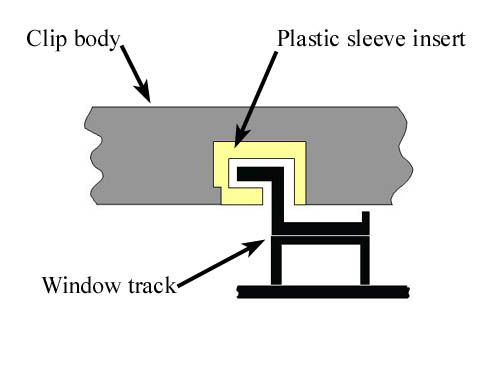 13 to remove the old clip from the window track