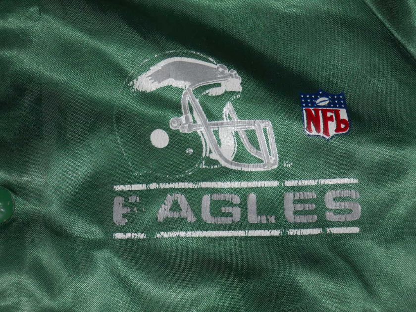 vintage 80S PHILADELPHIA EAGLES LOCKER LINE KELLY GREEN YOUTH JACKET 