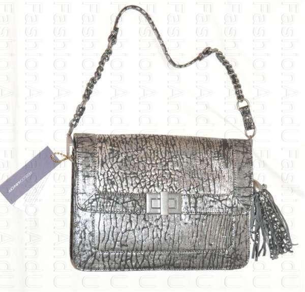 Rebecca Minkoff Belle Silver Blackwash Clutch/Bag/Purse  