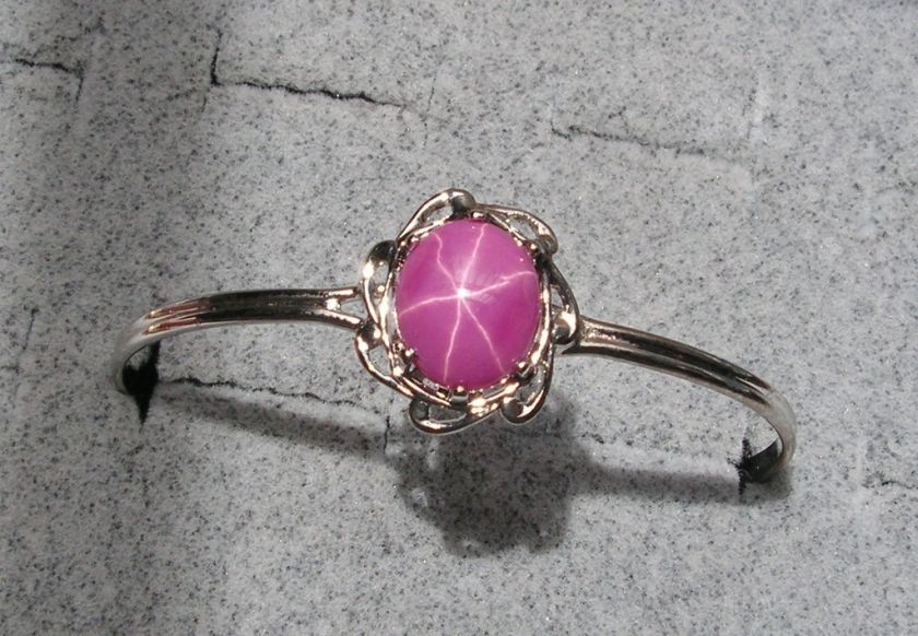 12X10MM LINDE LINDY PINK STAR RUBY CREATED BRACELET  