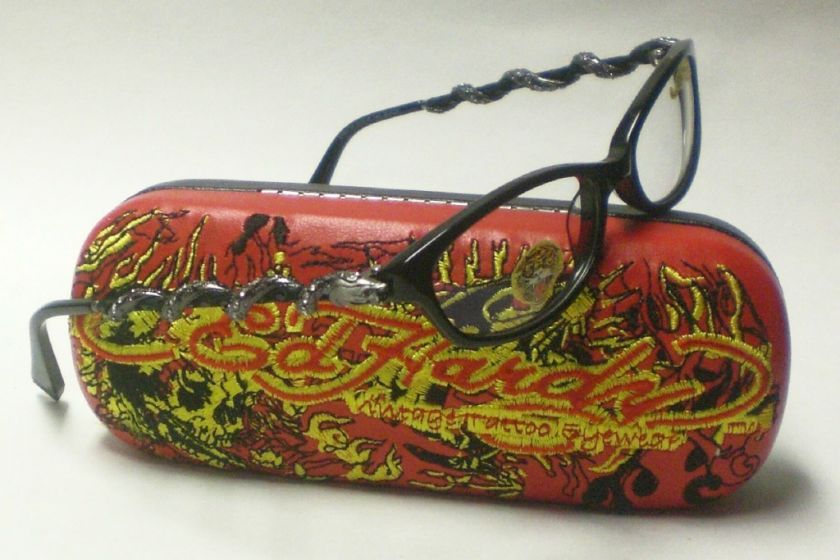 ED HARDY EHO 710 BLACK EHO710 EYEGLASSES 53 AUTHENTIC  