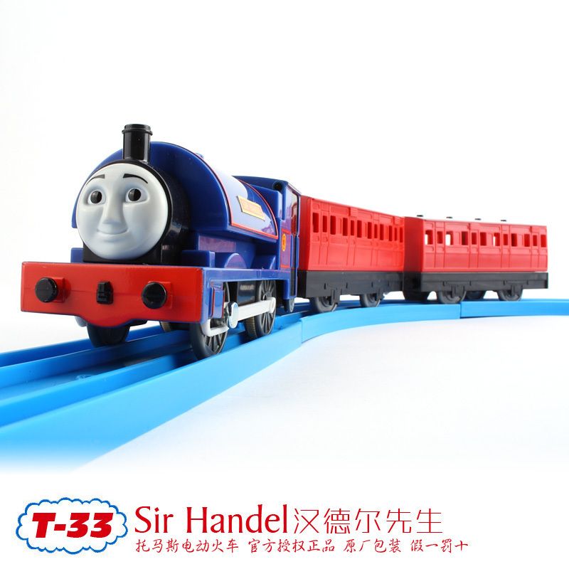 TOMY TRACKMAST THOMAS MOTORISED SIR HANDEL W/ 2 TRUCKS  