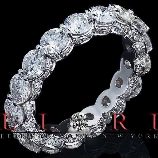 25 CARAT ROUND DIAMOND PAVE ETERNITY WEDDING BAND 18K  