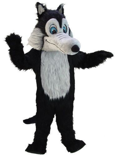 BLACK WOLF THERMO LITE MASCOT HEAD Costume Halloween  