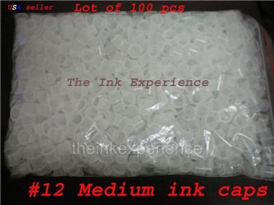 TATTOO INK CUPS CAPS #12 MEDIUM   100 pcs   12MM USA  