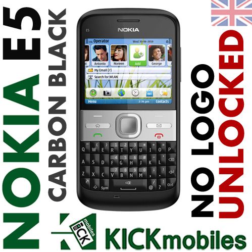 BNIB NOKIA E5 CARBON BLACK FACTORY UNLOCKED SIMFREE GSM 6438158235076 