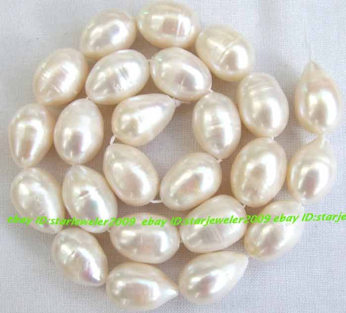 bigger white freshwater pearl 10x15mm Oval Loose Beads  