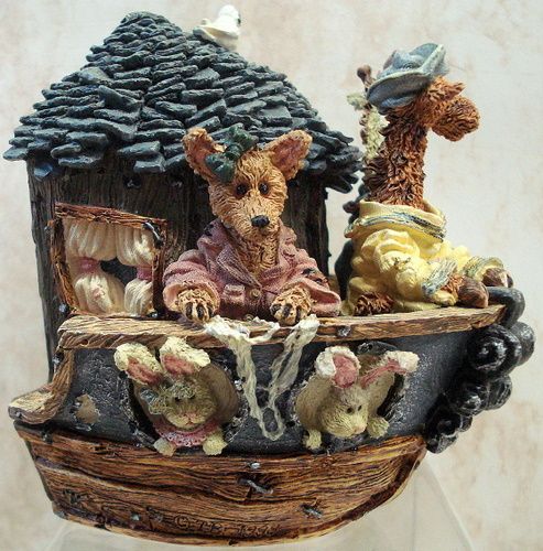 BOYDS BEARS Noahs Ark Book Ends RESIN 4001  