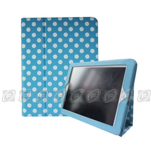 The New iPad 3 / iPad 2 Polka Dot Magnetic PU Leather Case Smart Cover 