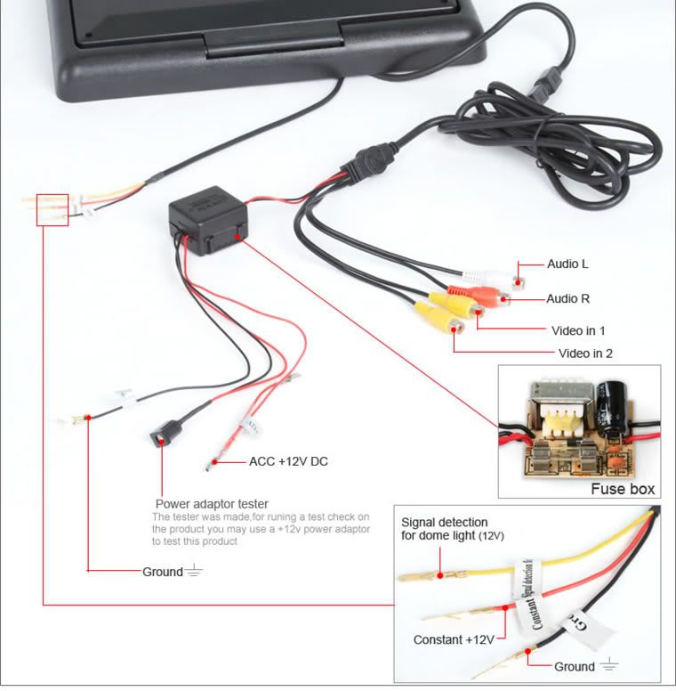 12.1 BLACK Car Drop Down Roof/Ceiling Player Monitor  