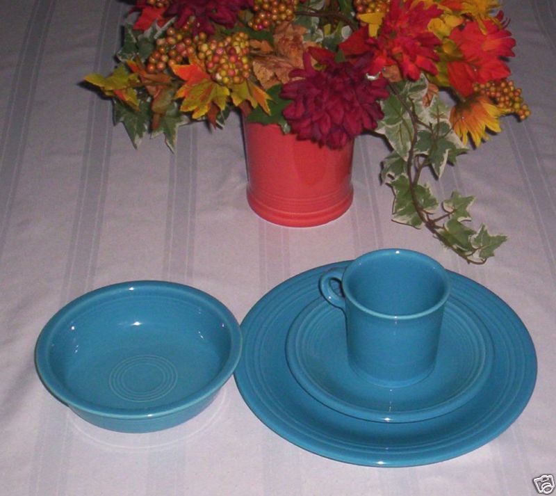 Fiesta Ware 4 Pc. PEACOCK Place Setting #1Quality  