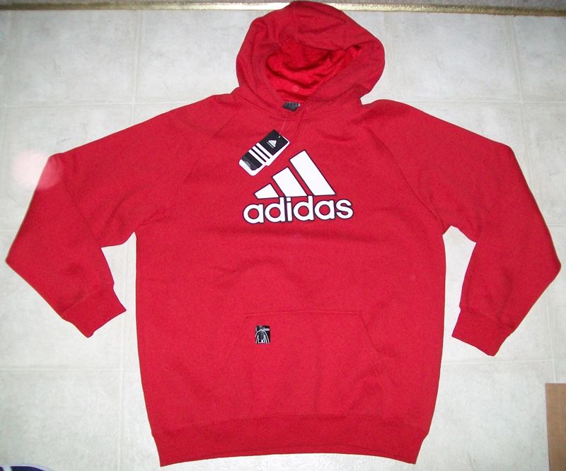 ADIDAS Red ROGUE Fleece HOODIE SWEATSHIRT MENS 2XL XXL NEW Training 