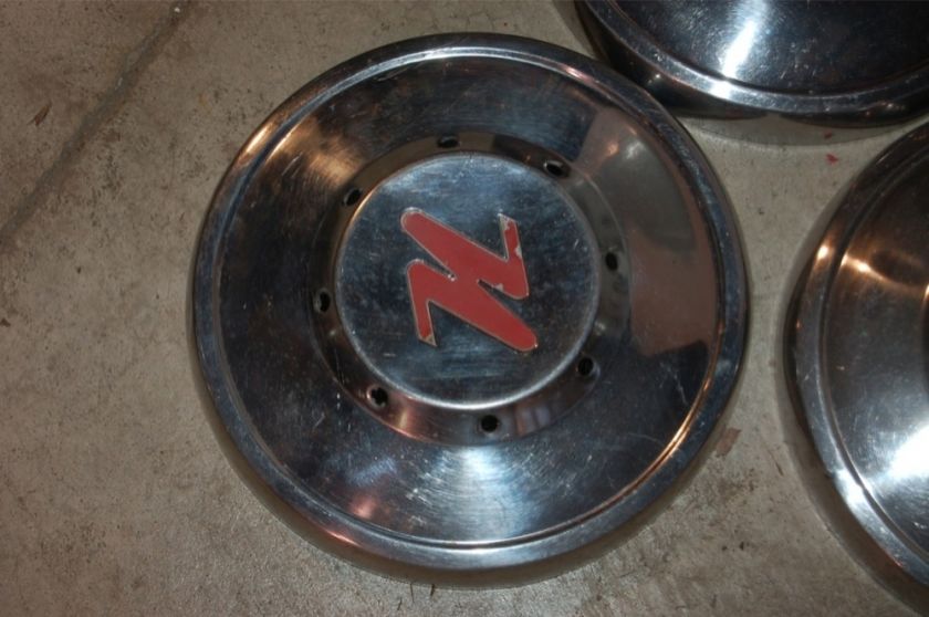 1956 ? Nash dog dish HUBCAPS with N in center        