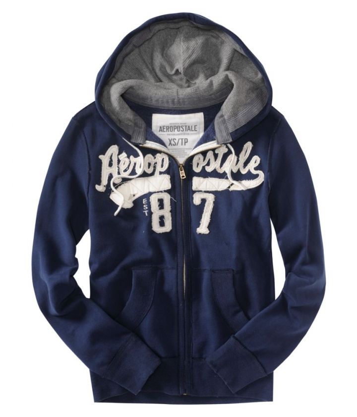 Aeropostale mens frayed est 87 hooded sweatshirt   Style # 3304  