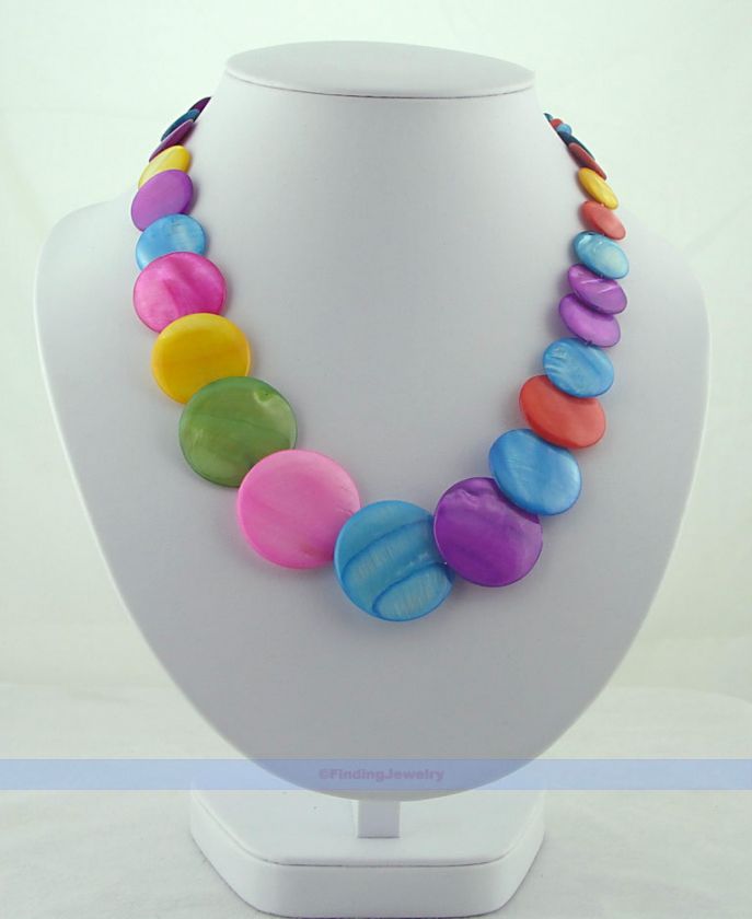 Beautiful 18 Multicolor Round Pearl of Mother Necklace  