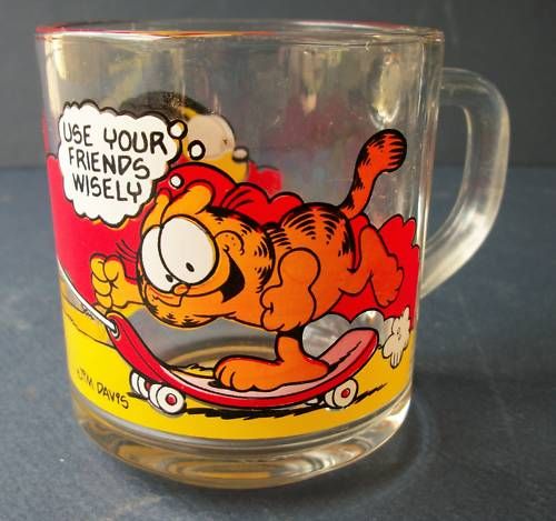 Vintage 1978 Glass McDonalds Garfield Characters Mug  