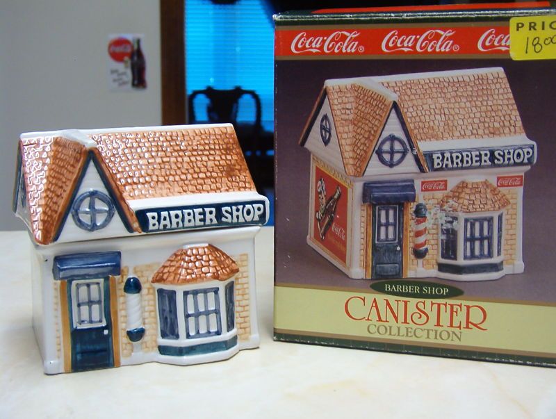 CAVANAGH COCA COLA BARBER SHOP CANISTER   NIB   RETIRED  