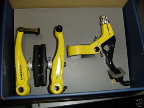 Tektro V Brake BMX Kit Yellow NEW Lever+Cable+Caliper  