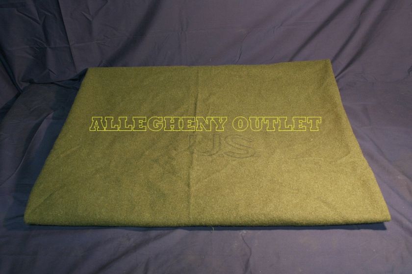 GENUINE US ARMY EMERGENCY WOOL BLANKET OD 60X80 NICE  