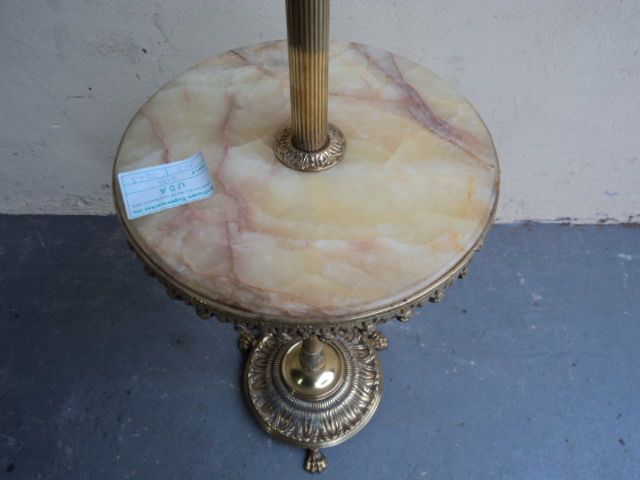 Great old French bronze & onyx floor lamp # 07131  
