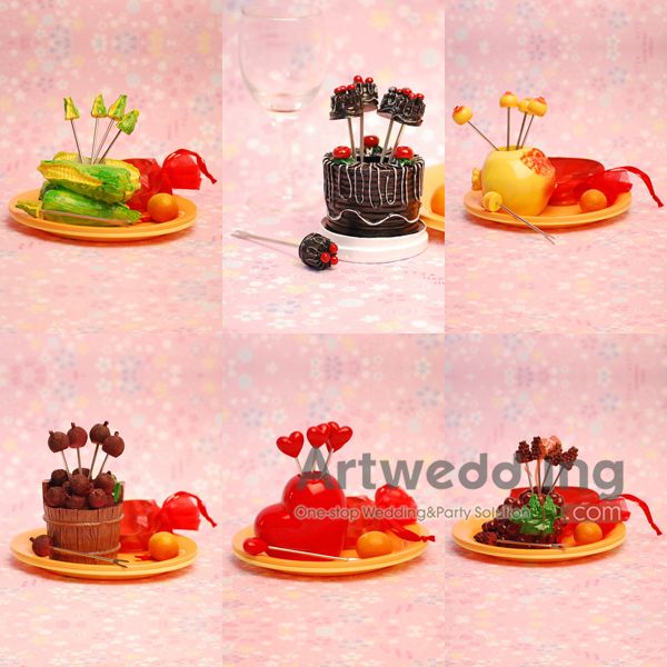 Various Fruit forks cute dinnerware set wedding favors  