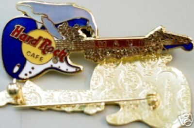 Hard Rock Cafe MAUI Blue Fender Guitar & Whale PIN 2LC  