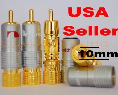 8X NAKAMICHI RCA Plug Locking Connector 24K Gold USA  