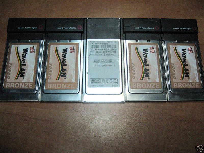 Lucent WaveLAN Bronze TURBO LOT OF 5 WIFI PC24E 00 FC  