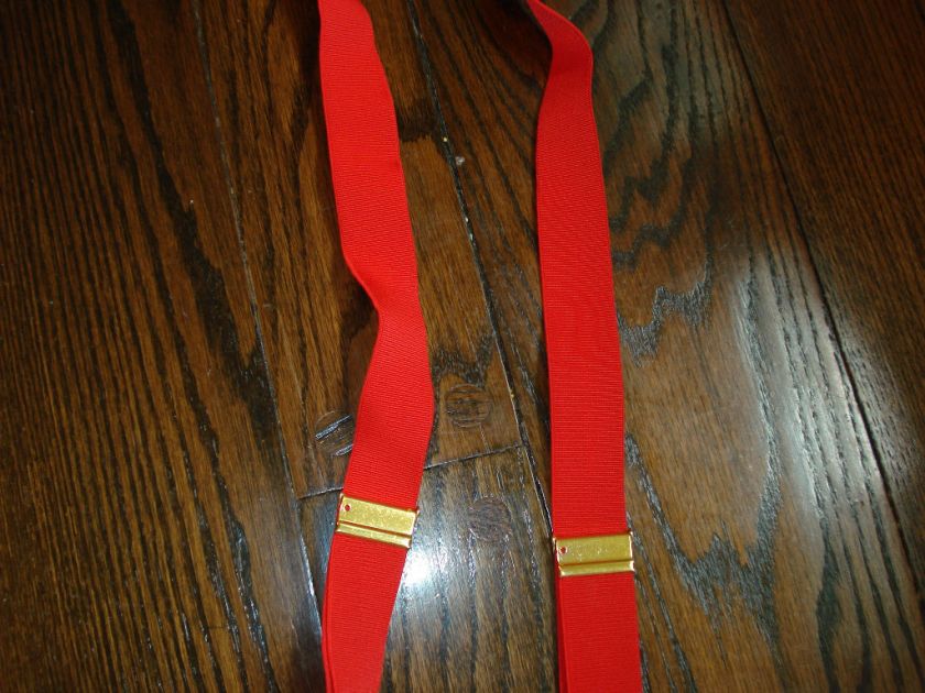 Mens Ralph Lauren Red Suspenders Braces  