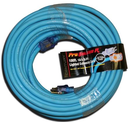 Pro Vulcan Cab Tire SJOW 10/3 Extension Cord, 100 Single Tap w 