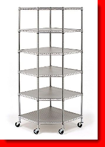 TIER HEAVY DUTY STEEL 4 GARAGE SHELF METAL CORNER ROLLING SHELVING 